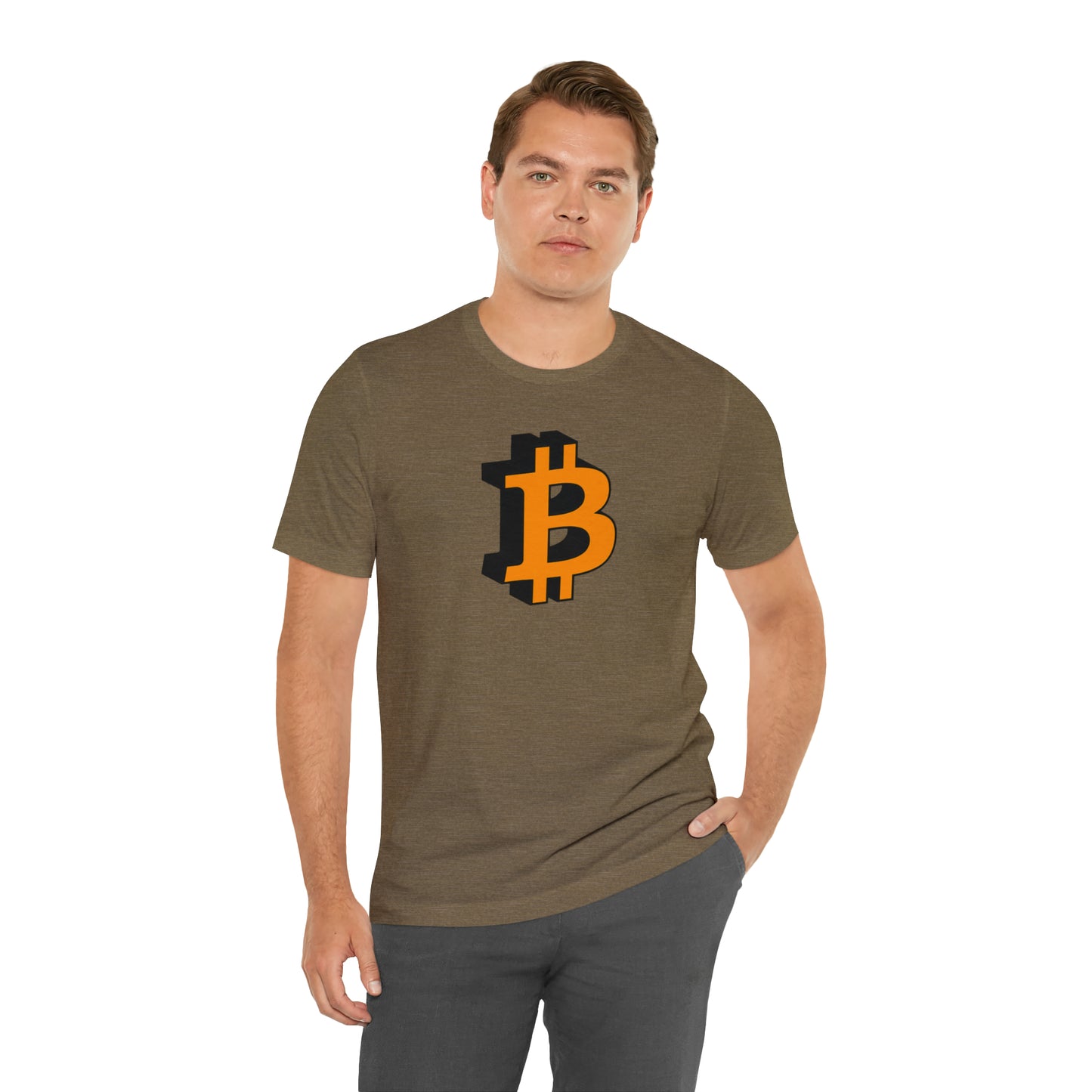 Bitcoin 3D on Unisex Jersey Short Sleeve Tee