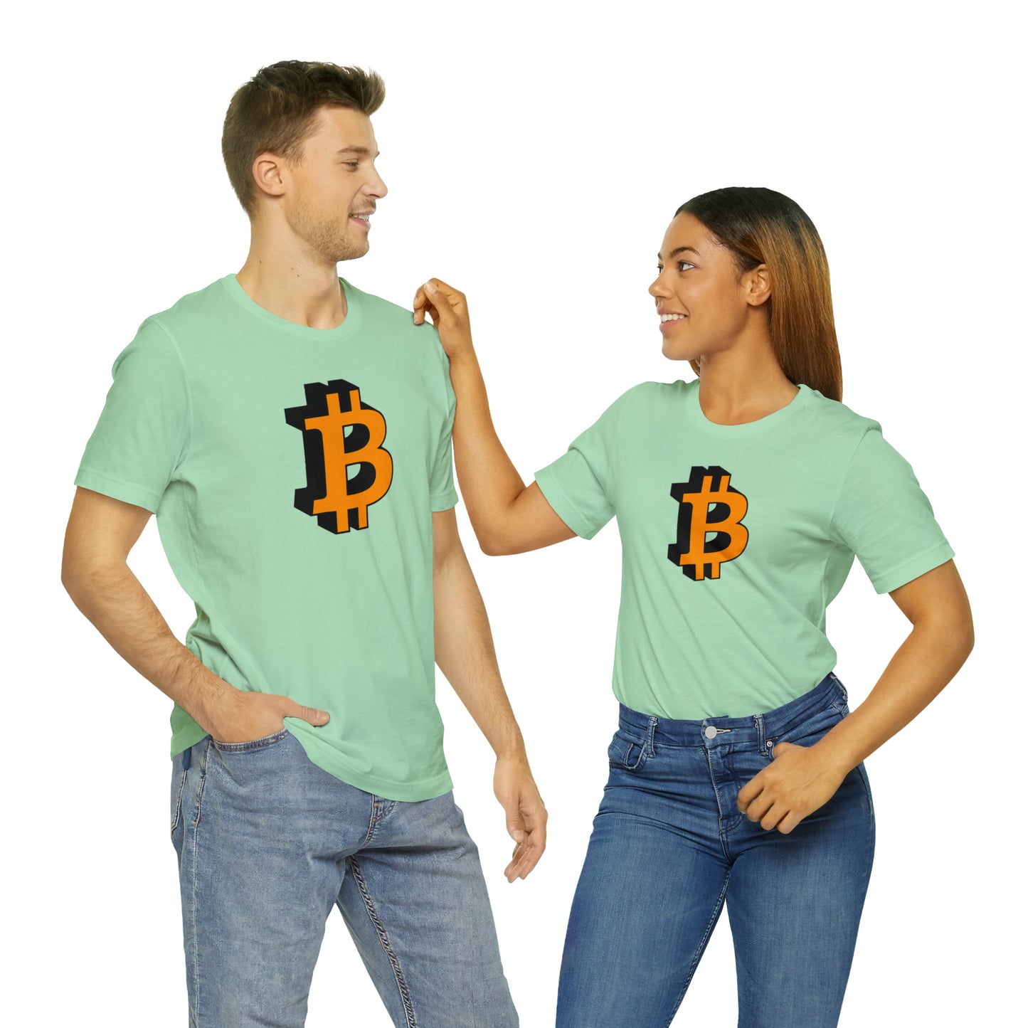 Bitcoin 3D on Unisex Jersey Short Sleeve Tee