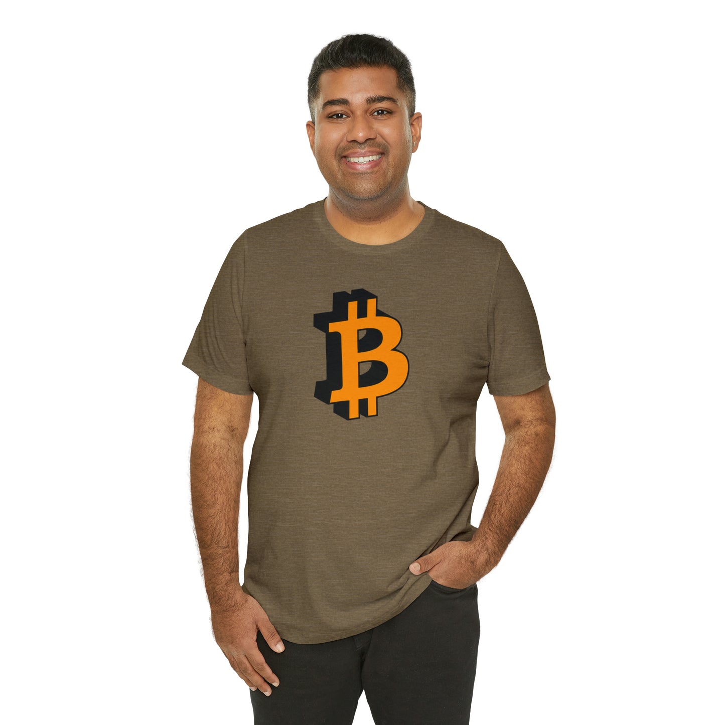 Bitcoin 3D on Unisex Jersey Short Sleeve Tee