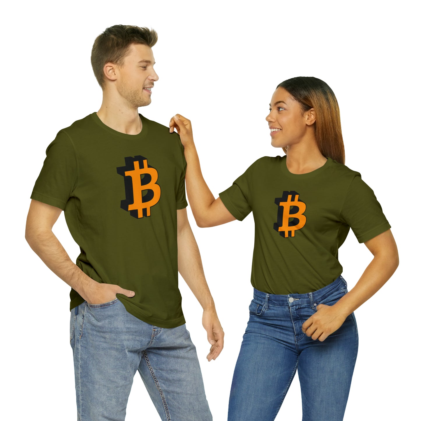 Bitcoin 3D on Unisex Jersey Short Sleeve Tee