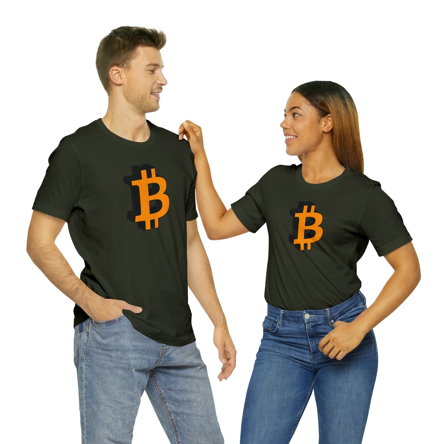 Bitcoin 3D on Unisex Jersey Short Sleeve Tee