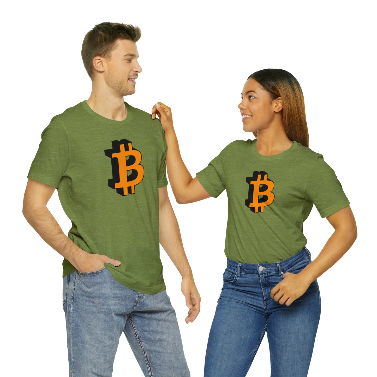 Bitcoin 3D on Unisex Jersey Short Sleeve Tee