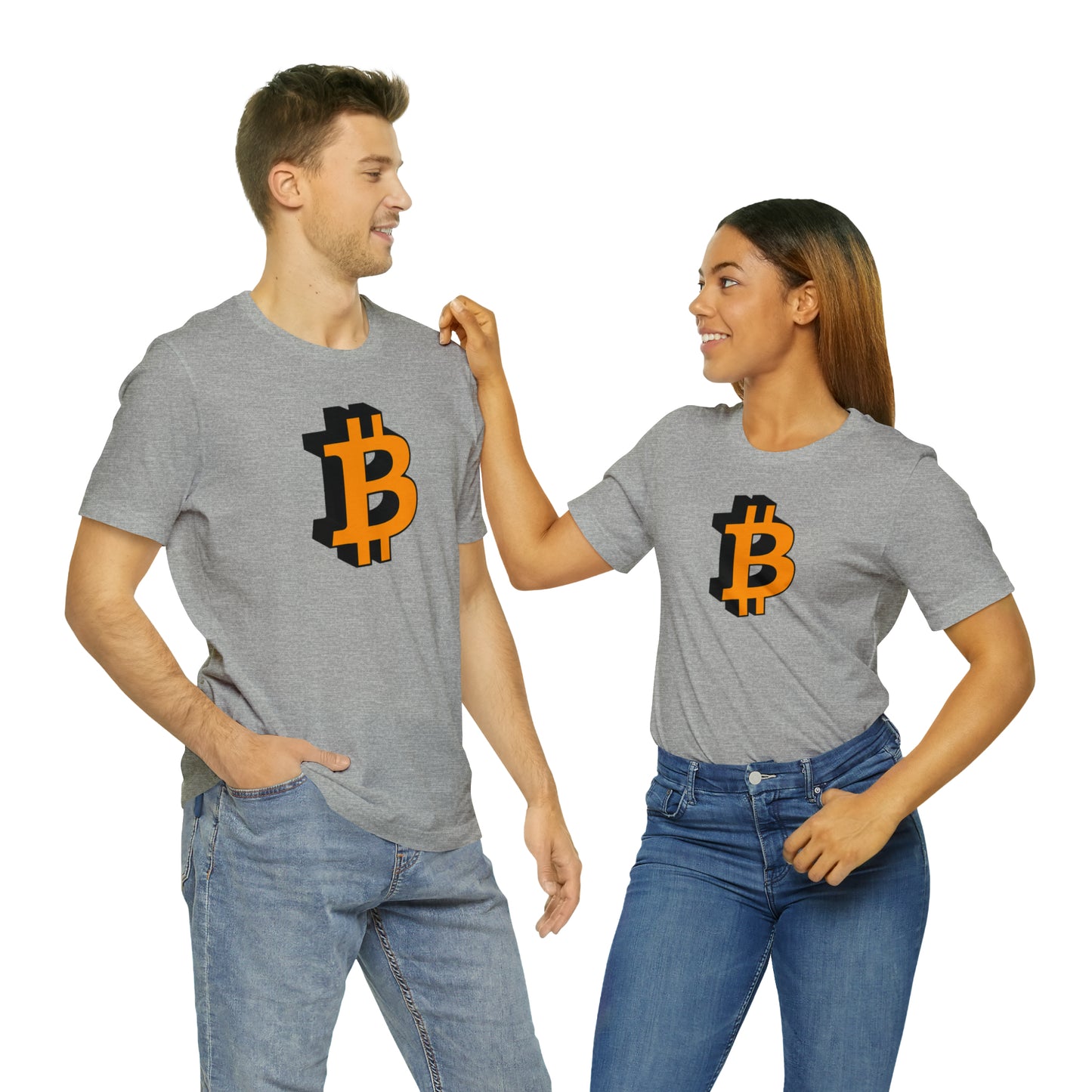 Bitcoin 3D on Unisex Jersey Short Sleeve Tee