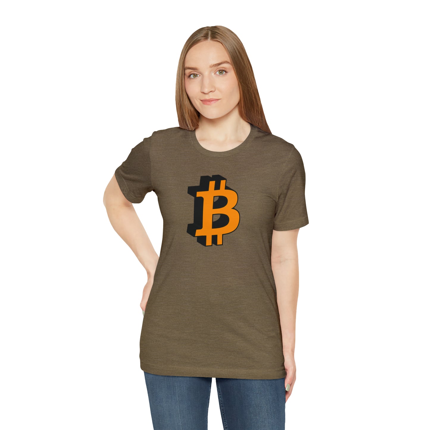 Bitcoin 3D on Unisex Jersey Short Sleeve Tee