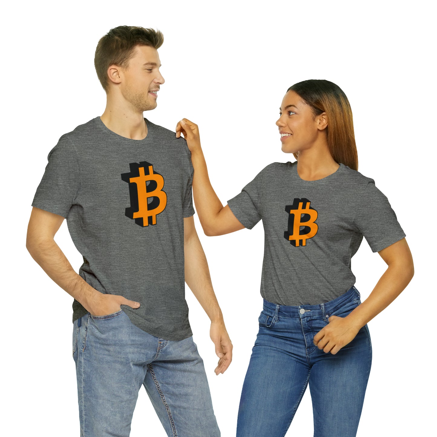 Bitcoin 3D on Unisex Jersey Short Sleeve Tee