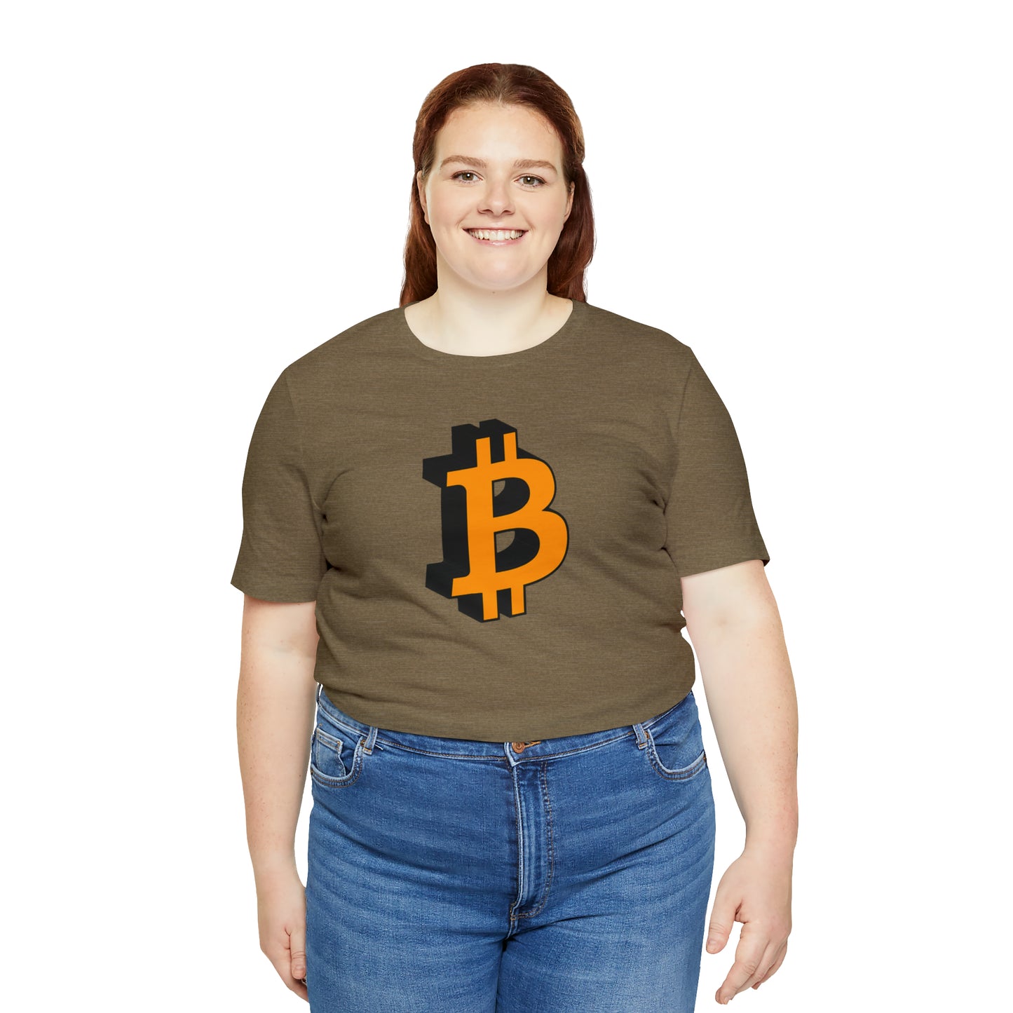 Bitcoin 3D on Unisex Jersey Short Sleeve Tee