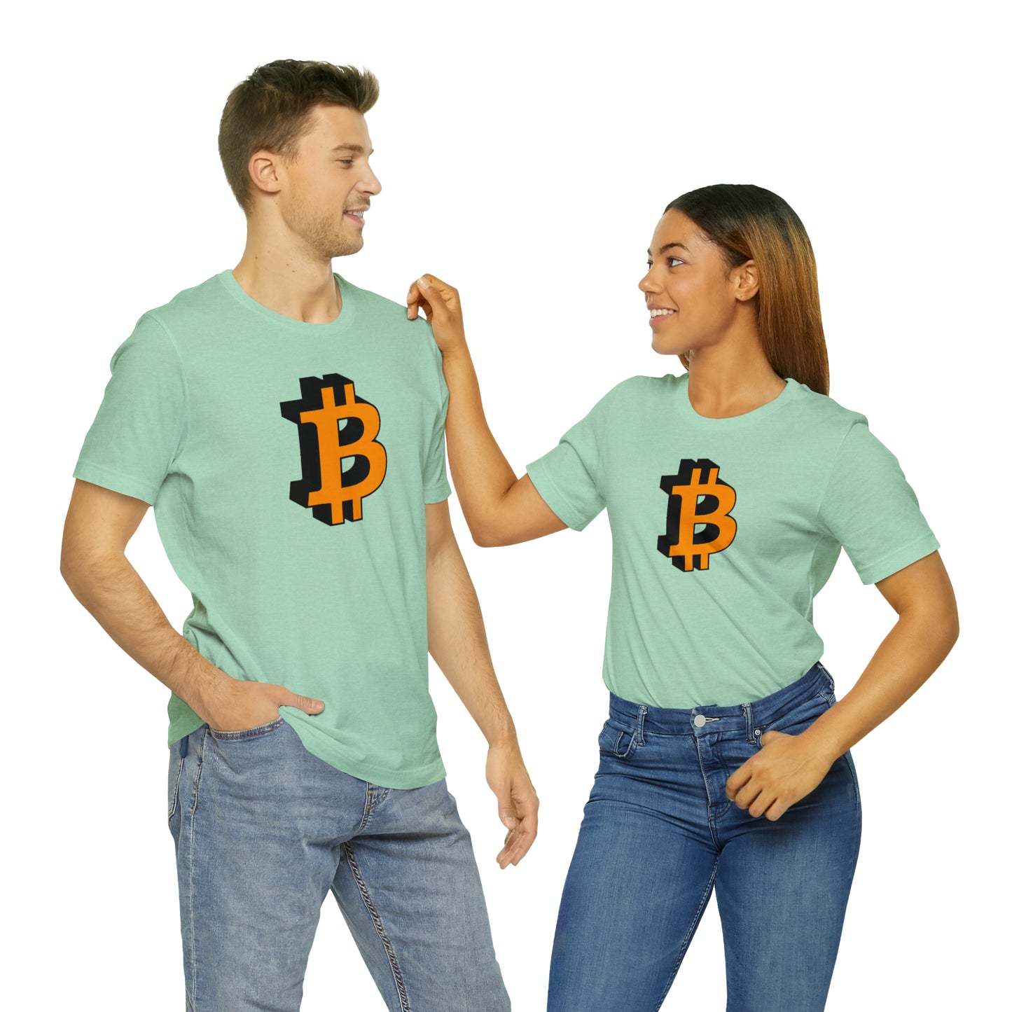 Bitcoin 3D on Unisex Jersey Short Sleeve Tee