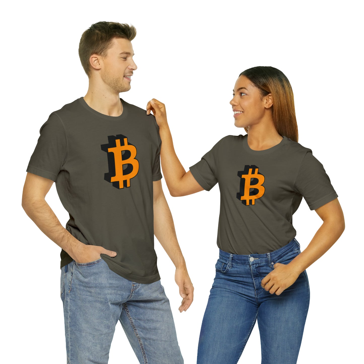 Bitcoin 3D on Unisex Jersey Short Sleeve Tee