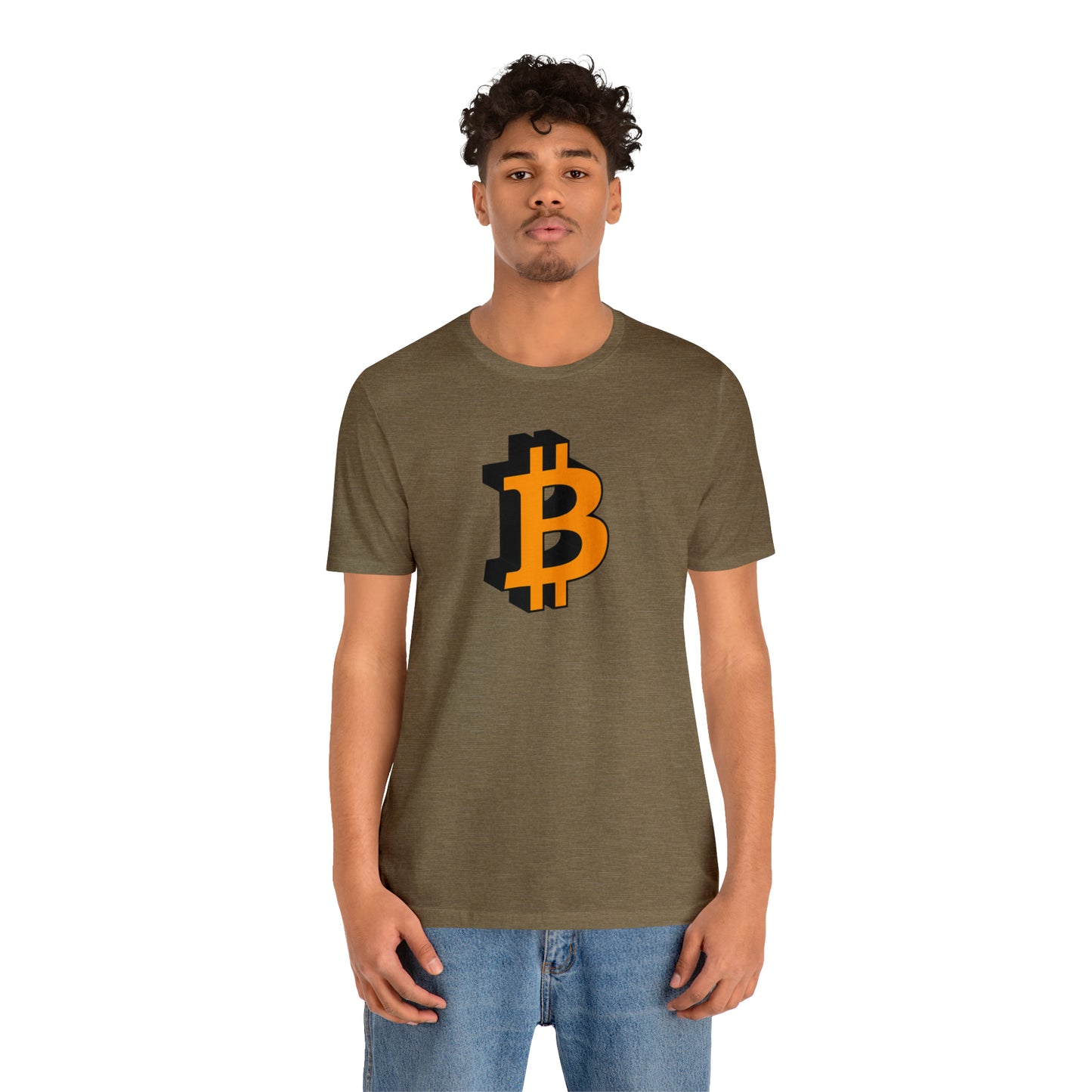 Bitcoin 3D on Unisex Jersey Short Sleeve Tee